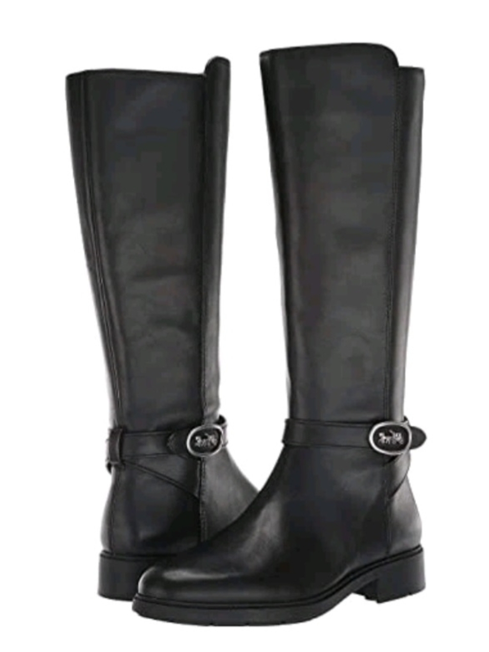 Coach Black Over-The-Knee Buckle Riding Boots